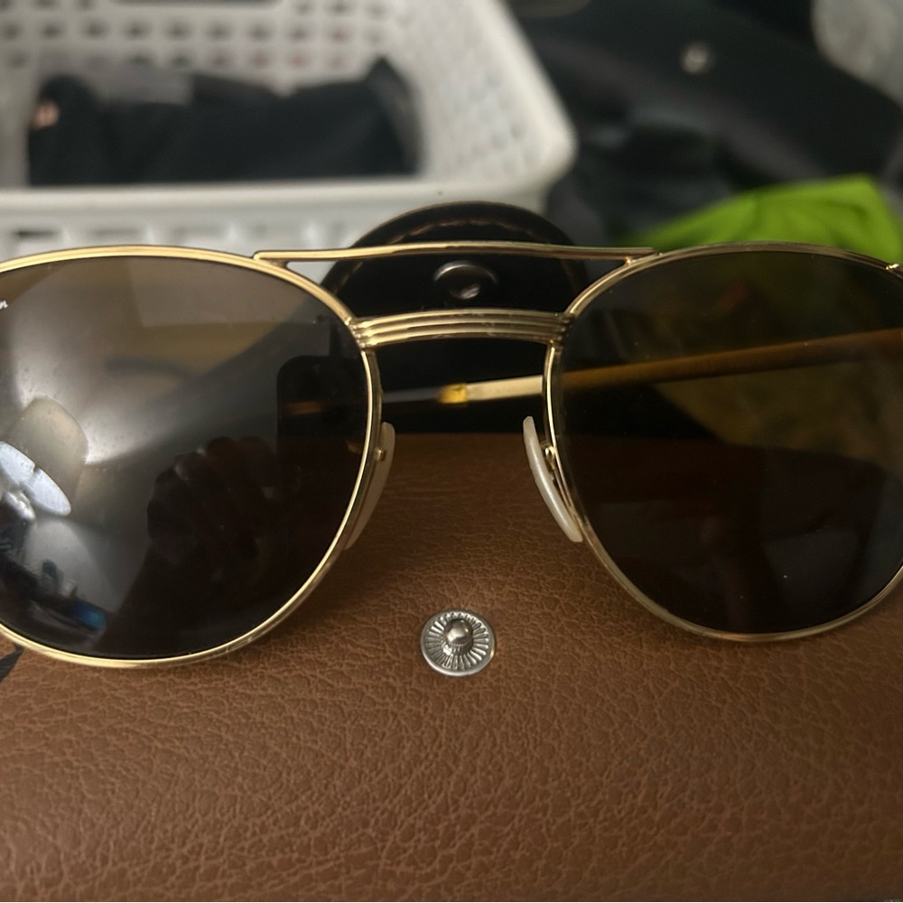 Ray-Ban Gold and Brown Sunglasses